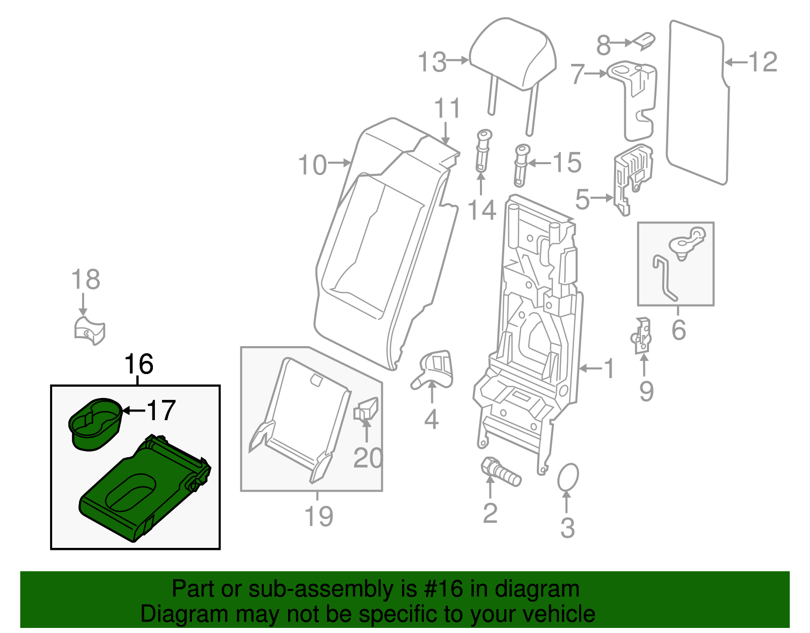 Armrest - Volkswagen (7P6-885-081-AH-DOL)