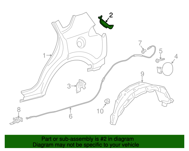 20132018 Toyota RAV4 Quarter Panel Gutter 616210R030 Toyota Parts