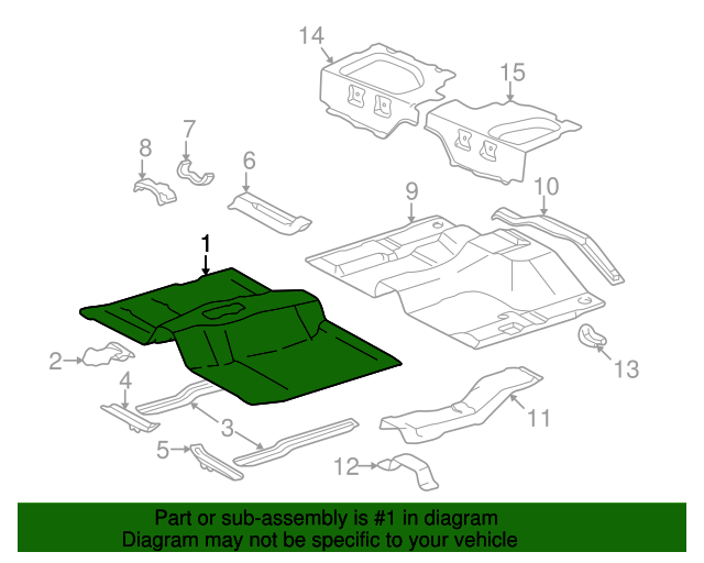 19992004 Toyota Front Floor Pan 5811104201 Toyota Parts