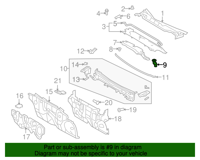 20092015 Toyota Venza Drain Hose 557510T010 Toyota Parts Center