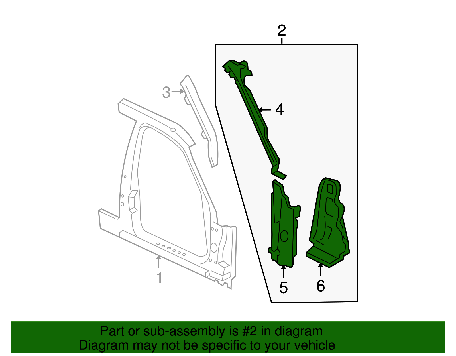 Windshield Pillar - Ford (XW7Z-54025A00-AA)