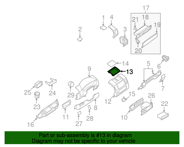 68252ZS40C Instrument Panel Storage Compartment 20052017 Nissan