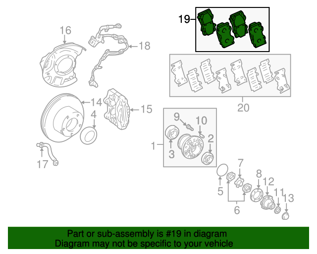 20022007 Toyota Land Cruiser Disc Brake Pad Set Front 0446560230
