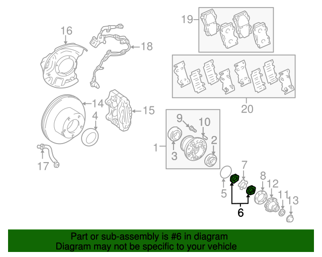 19852007 Toyota Axle Nut (Left, Right, Front) 4352160011 Toyota