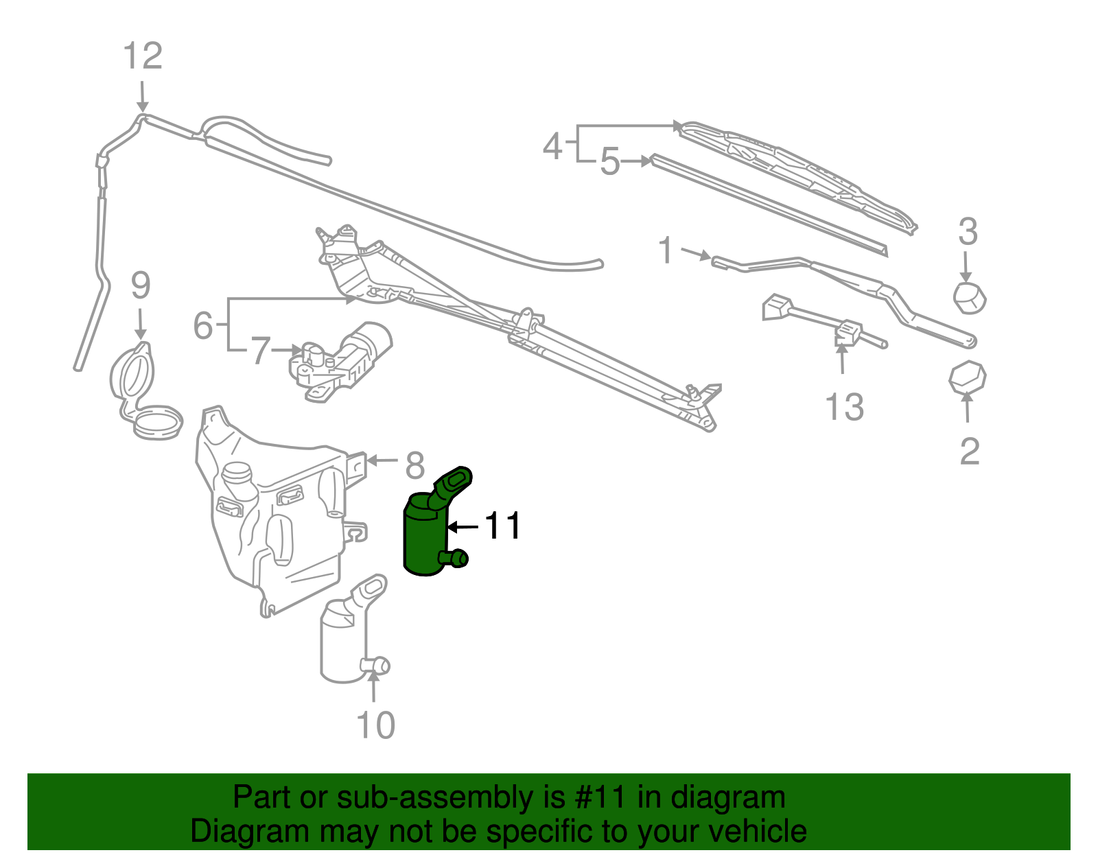 Rear Window Washer Pump - GM (12335842)