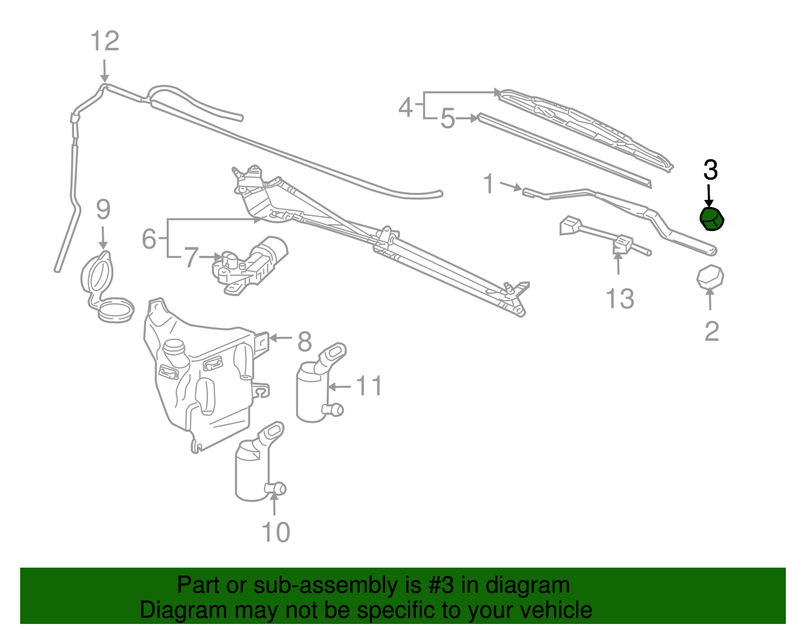 Windshield Wiper Arm Finish Cap - GM (12335840)