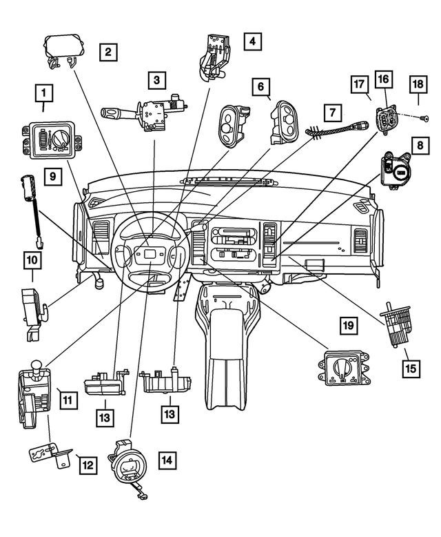 20012002 Dodge Ignition Switch 56021346AB World Mopar Parts