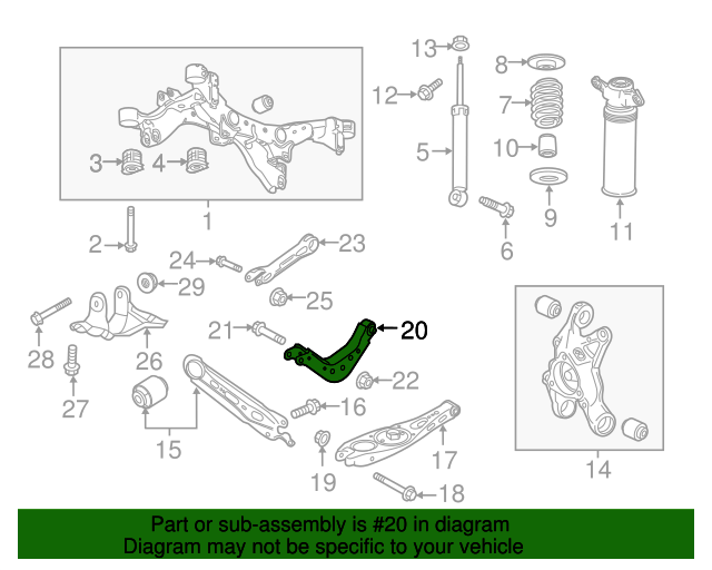 20162023 GM Rear Passenger Side Suspension Upper Lateral Link 84557847