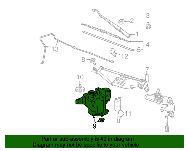 88958230 GM Windshield Washer Fluid Reservoir GM Parts Store