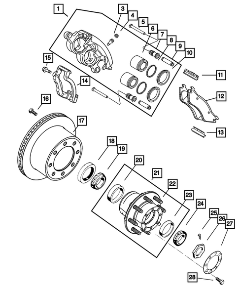 thumbnail image 2 of Carlson Parking Brake Hardware Kit For Dodge Ram 3500 – Rear – 2001-2005 – 22497DJ 2 of 5