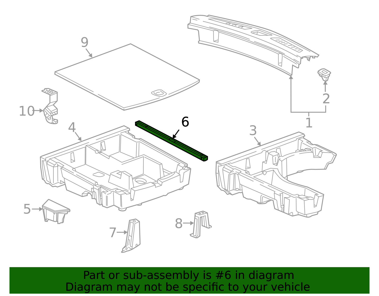 Driver Side Cargo Partition Track - Cadillac (84148067)