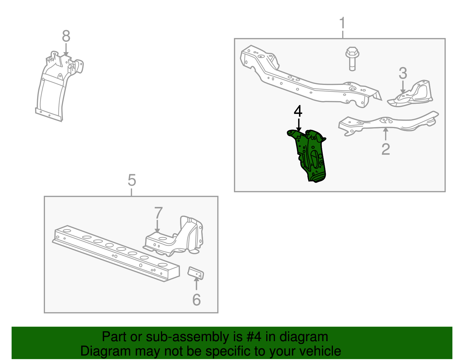 Front Upper Bumper Reinforcement – Steel For Cadillac SRX 2010-2016, Replaces 22792566