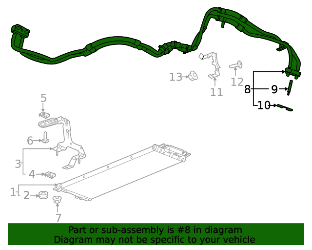 84873594 Transmission Cooler Inlet and Outlet Pipe 20202021 Cadillac