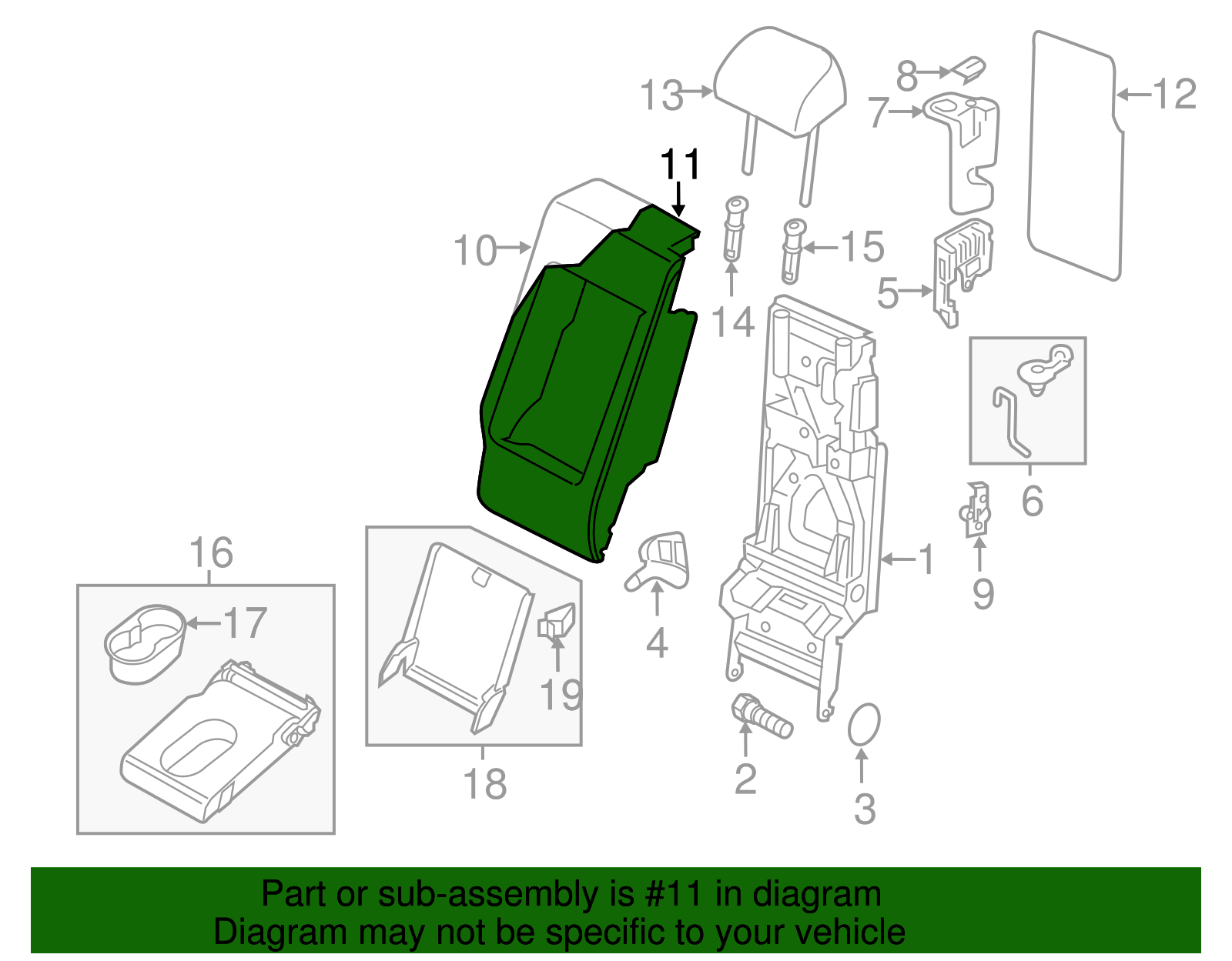Seat Back Cover - Volkswagen (7P6885828JUFH)