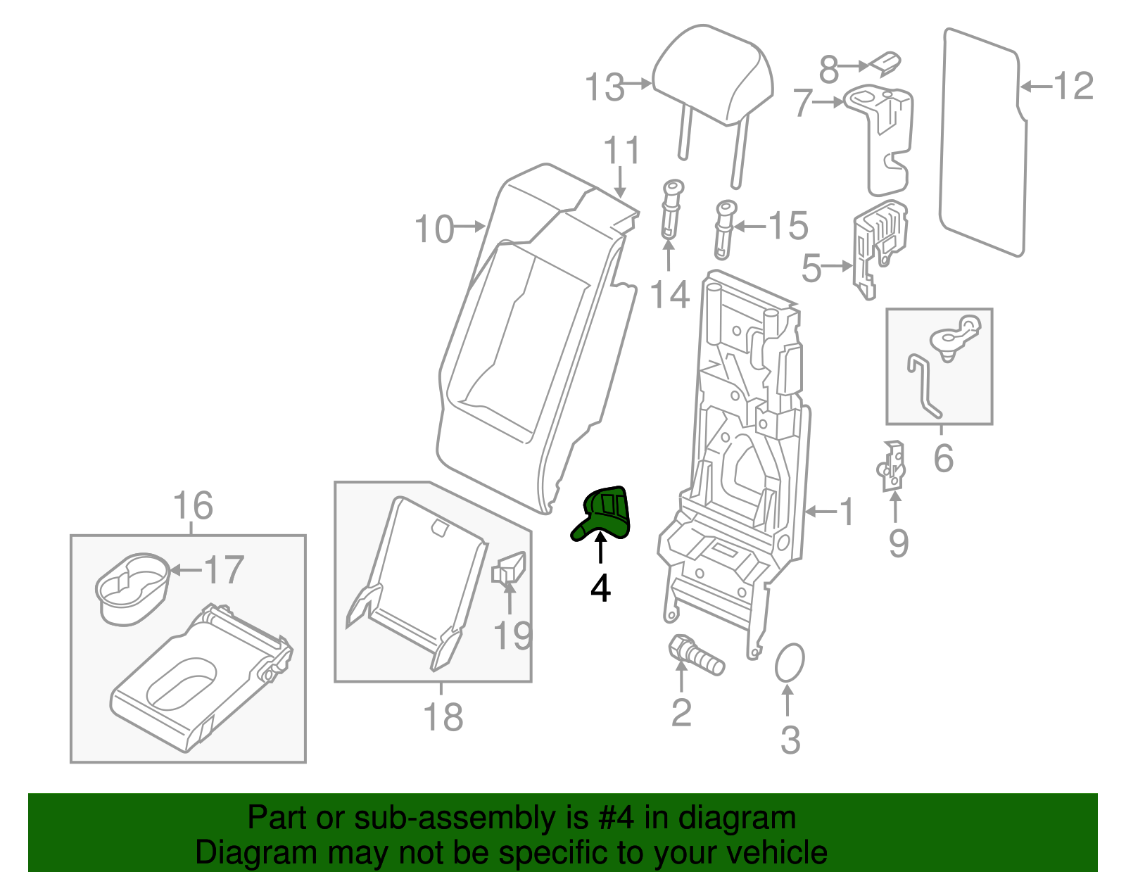 Seat Back Frame Cap - Volkswagen (7P0-885-934-B-JT7)