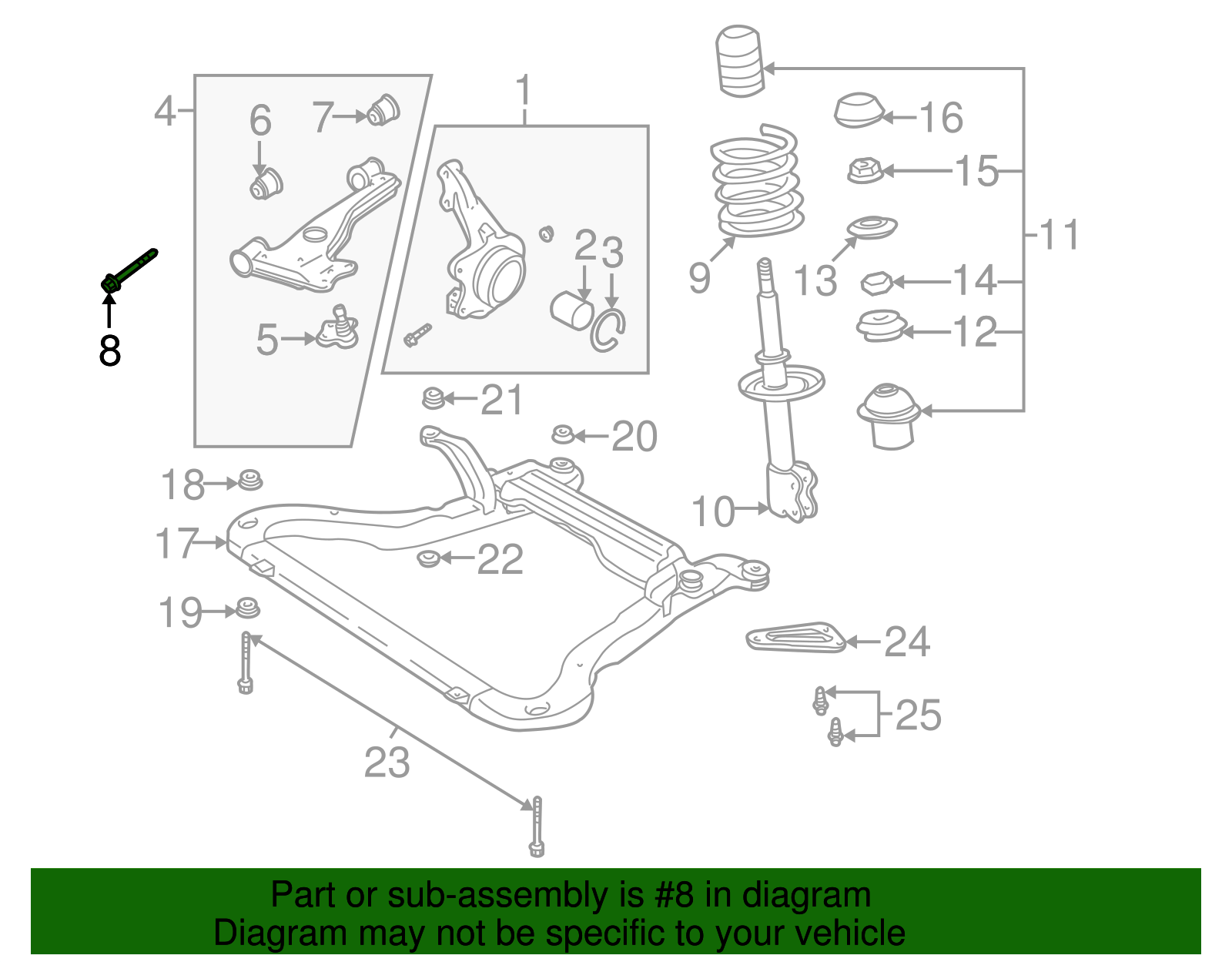 Bolt/Screw, Front Lower Control Arm - GM (11096192)