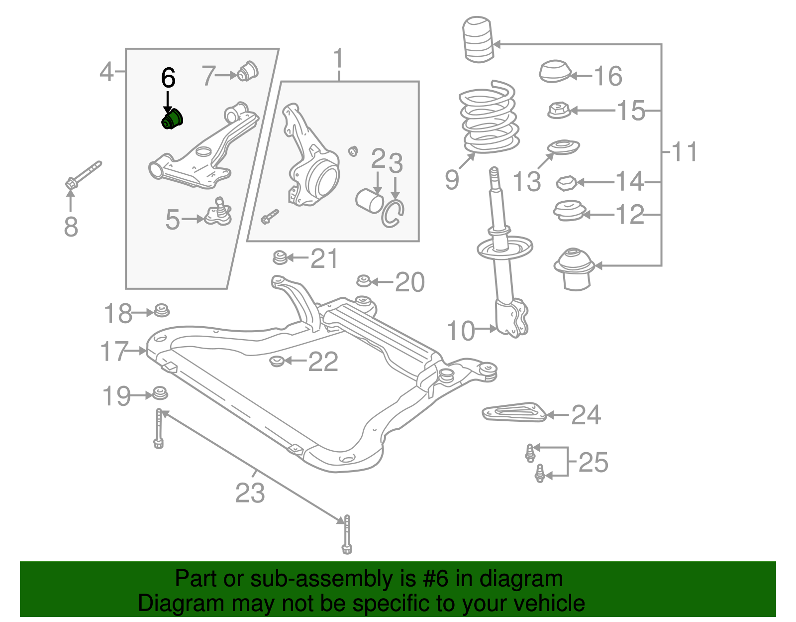 Bushing, Front Lower Control Arm - GM (90468636)