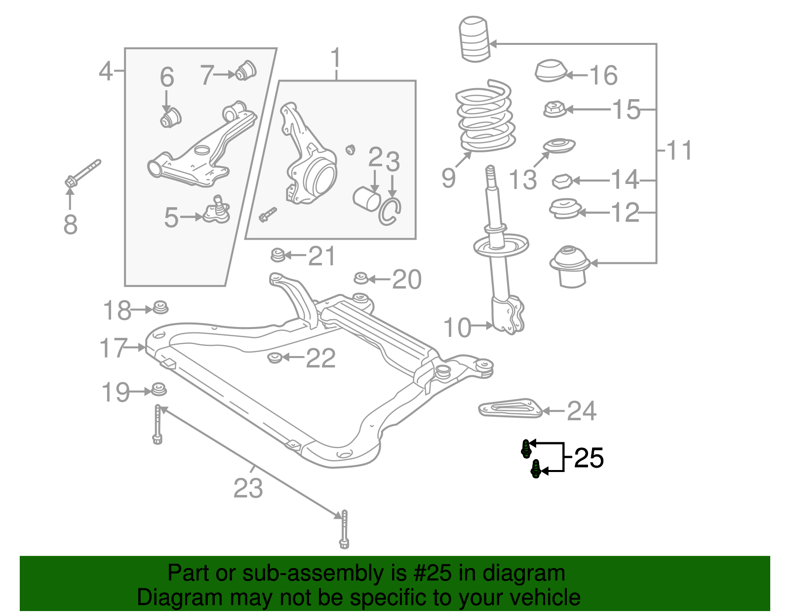 Drivetrain and Front Suspension Frame Bolt - GM (11588476)