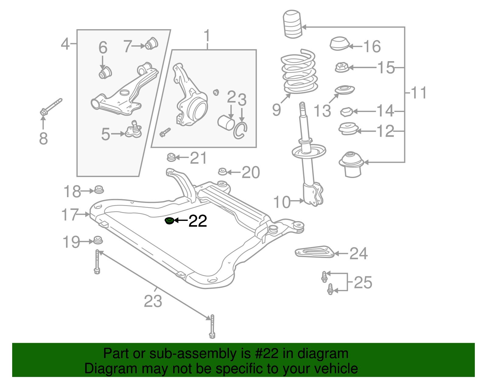 Retainer Assembly, Drivetrain & Front Suspension Frm Insl - GM (90575594)