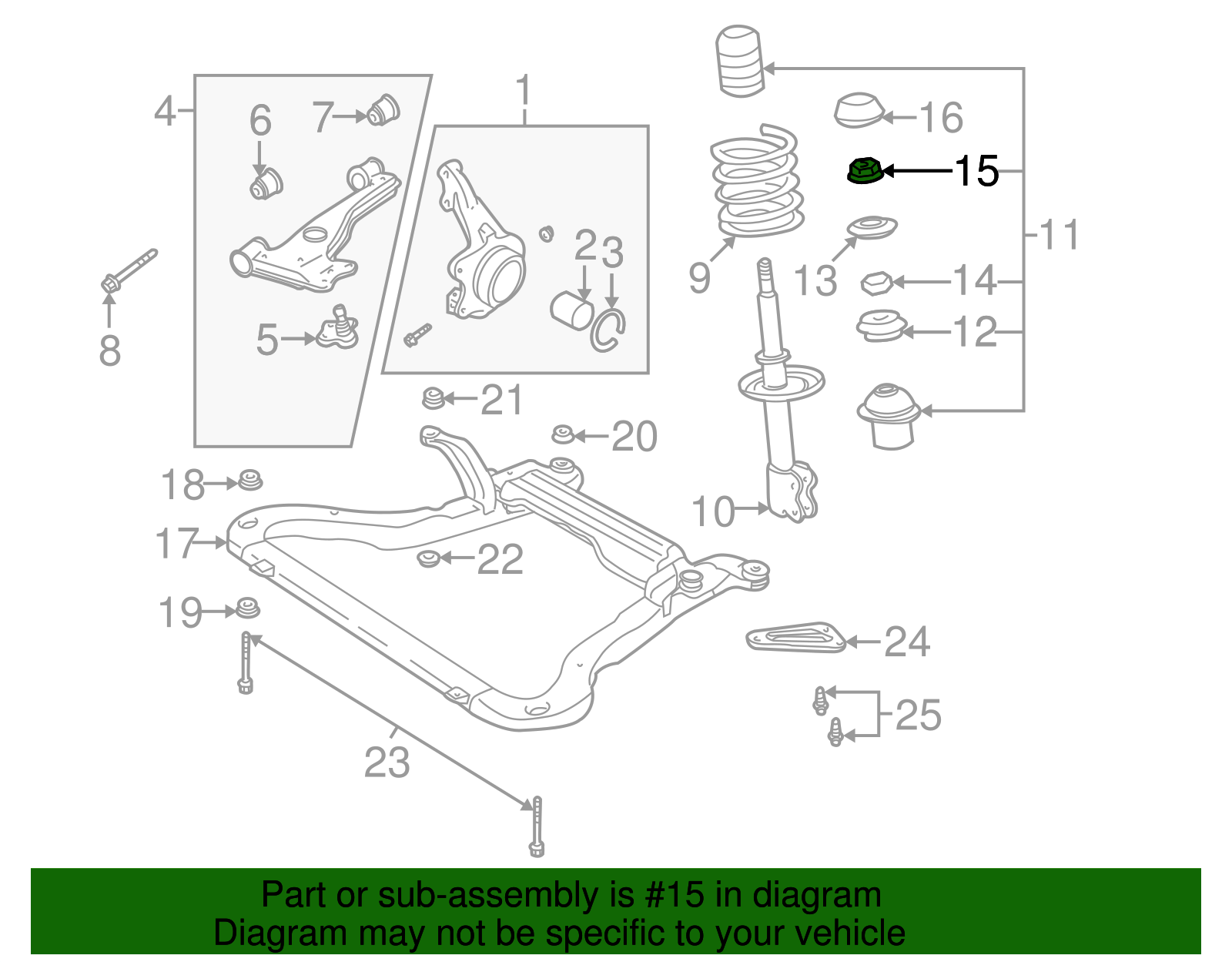 Front Suspension Strut Nut - GM (90538072)