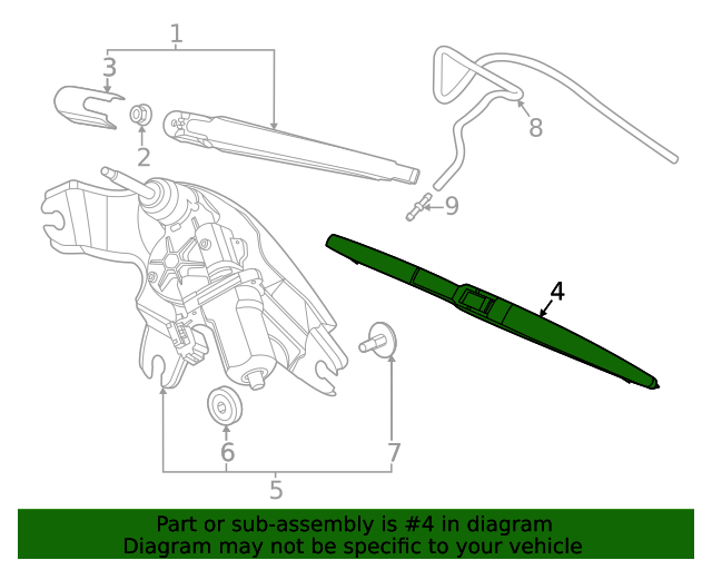 98850S8000 Wiper Blade 20202022 Hyundai Palisade OEM Parts Quick