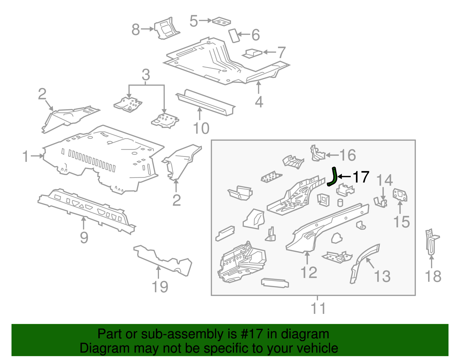 Passenger Side Exhaust Muffler Rear Hanger Bracket - GM (95995720)