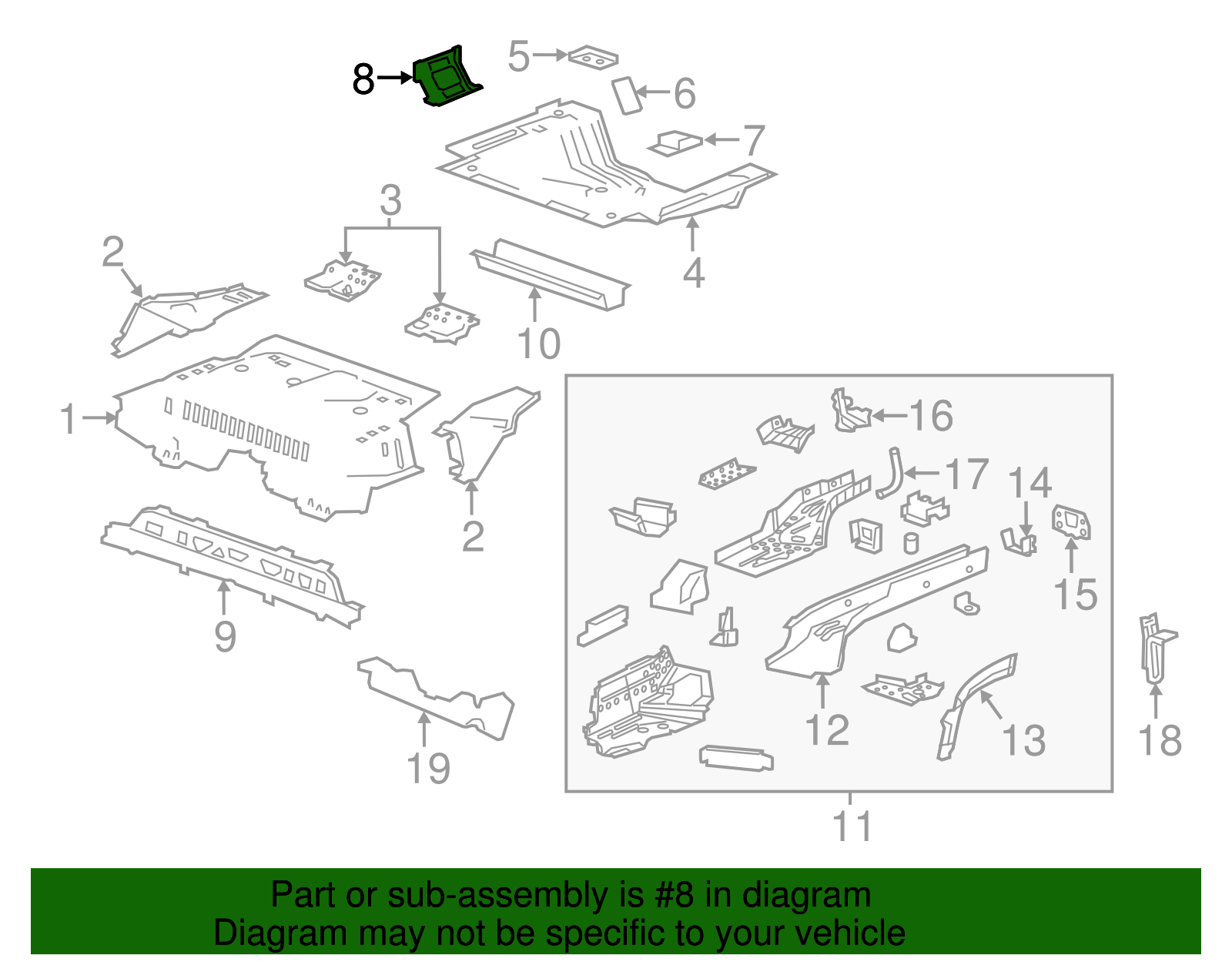 Floor Panel Extension Support - GM (95995726)