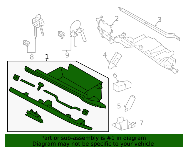 66121AN00A Glove Box Assembly 2020 Subaru World OEM Parts Subaru