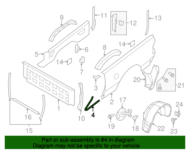 20102021 Mopar Side Panel Brace 68044433AA