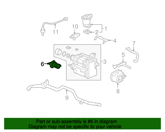 20062011 Honda Civic Valve Assembly, Canister Vent Shut 17311SNAA01
