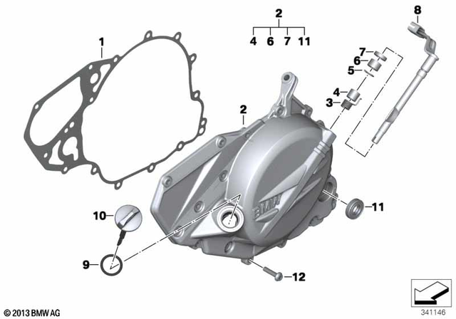 11148524166 - Engine Housing Cover, Black, Left 2007-2018 BMW 