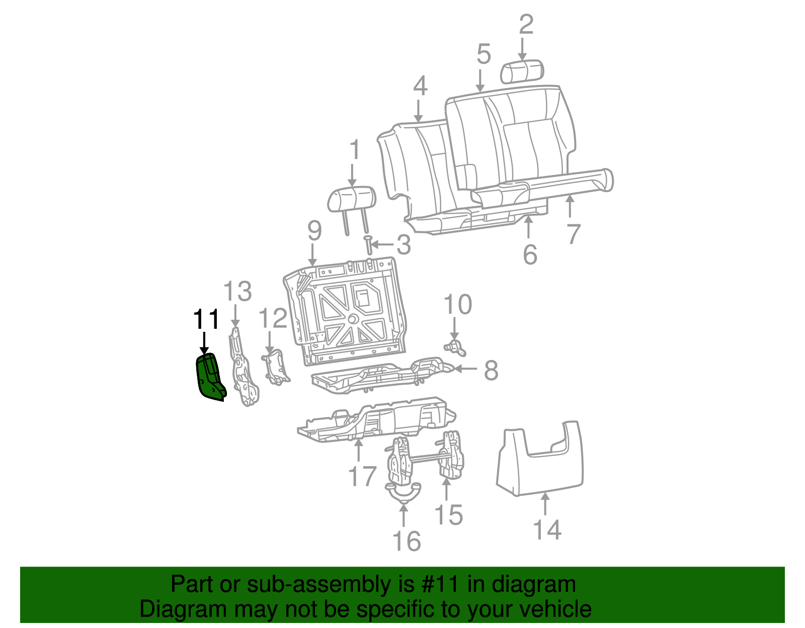 Light Gray Rear Driver Side Seat Outer Hinge Finish Cover - GM (89043558)