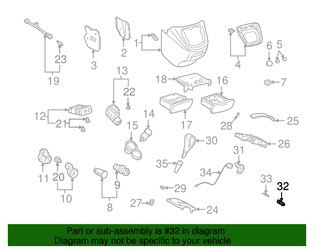 20012007 Toyota Highlander Shift Interlock Release Button 3362348020