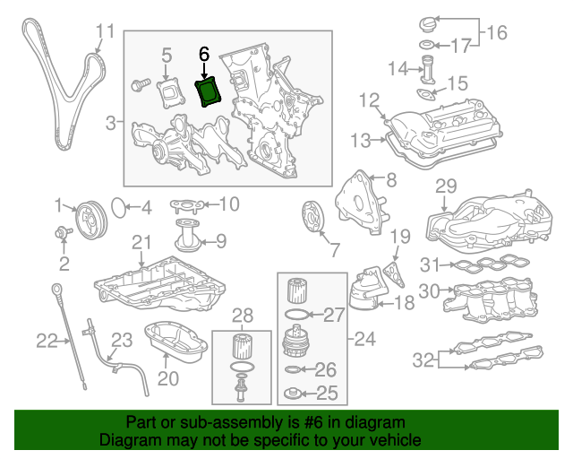 1132831030 Engine Timing Cover Gasket 20042023 Toyota OEM