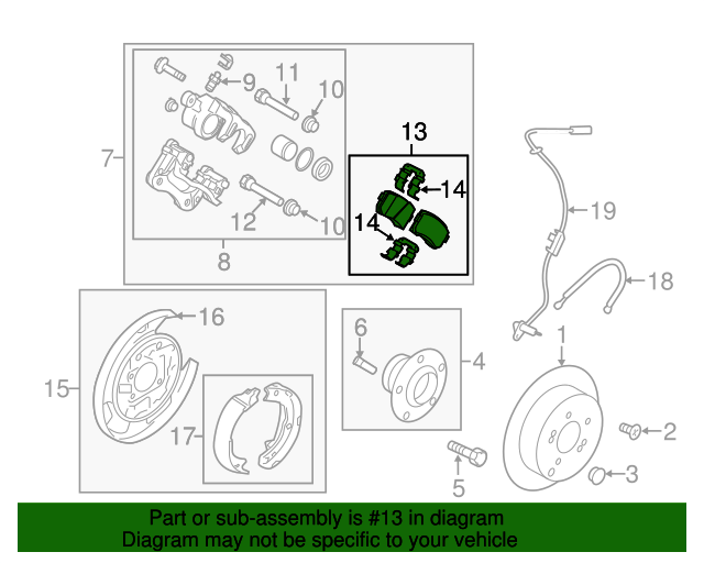 583023QA10 Brake Pads Rear 20112016 Kia Optima Kia.Parts Store