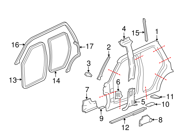 Genuine GM Upper Weather-Strip 15131624