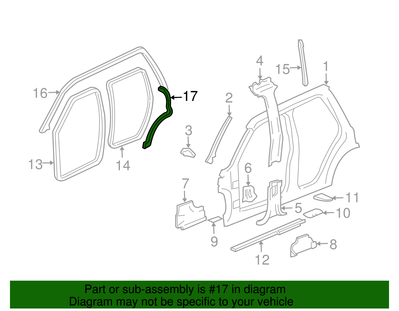 Rear Weather-Strip - Buick (25786769)