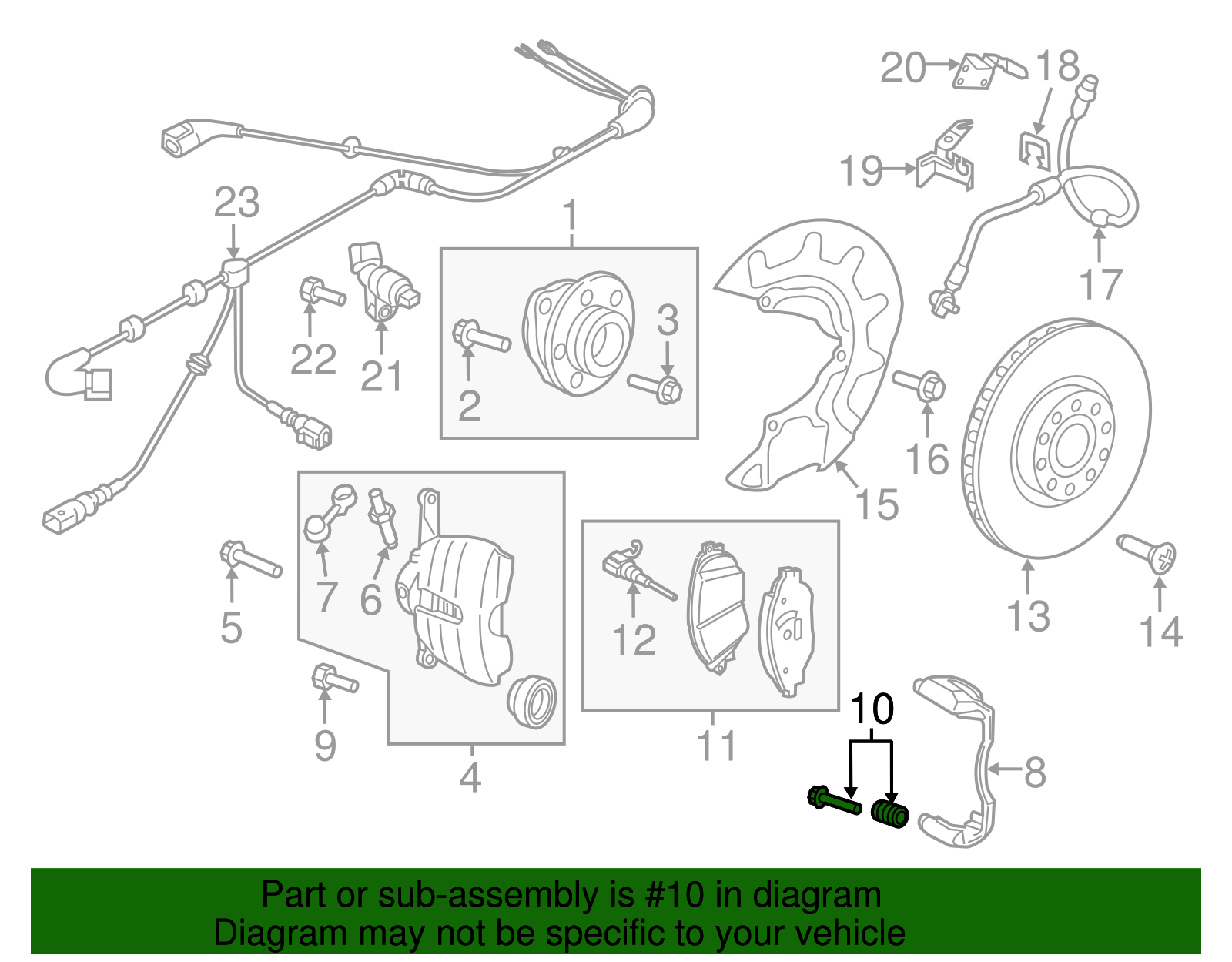Caliper Mount Bushing Kit - Volkswagen (7N0-698-647-A)