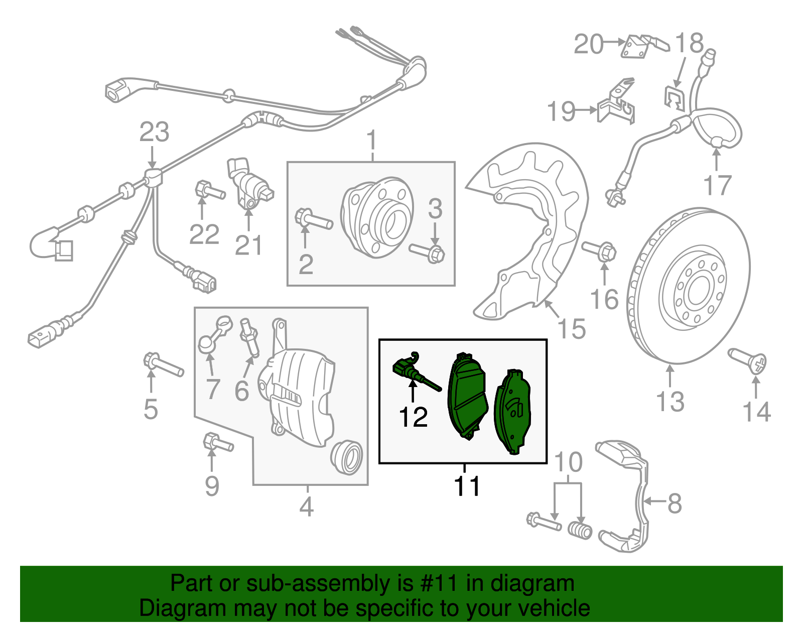 Disc Brake Pad Set Front - Volkswagen (8V0-698-151-D)