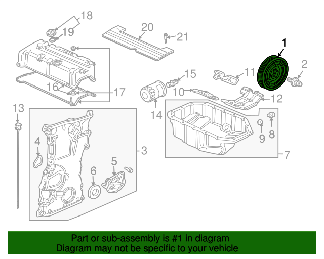 13810RAAJ02 Crankshaft Pulley 20062011 Honda Honda Parts Online