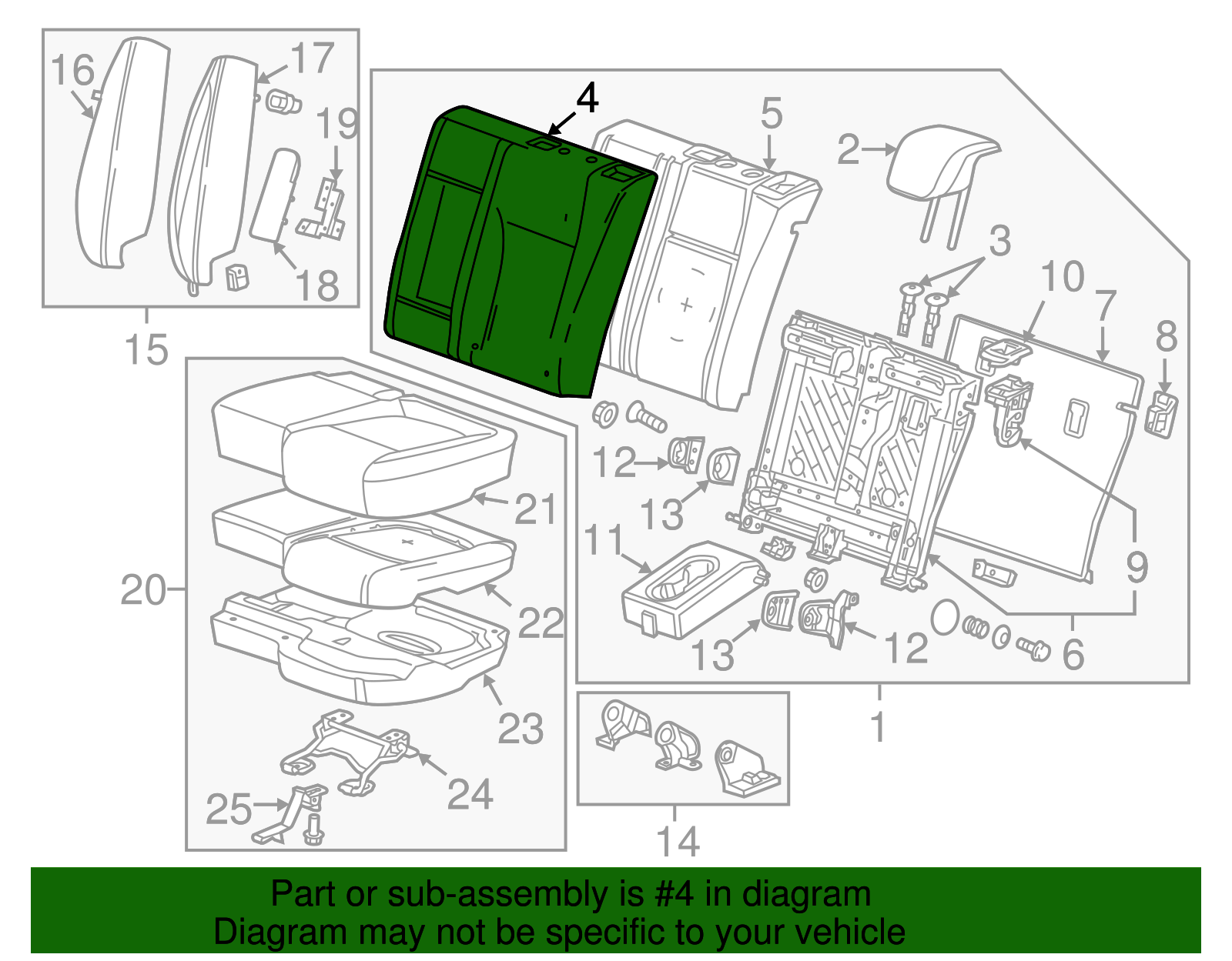 Saddle Up Rear Driver Side Seat Back Cover - GM (95083252)