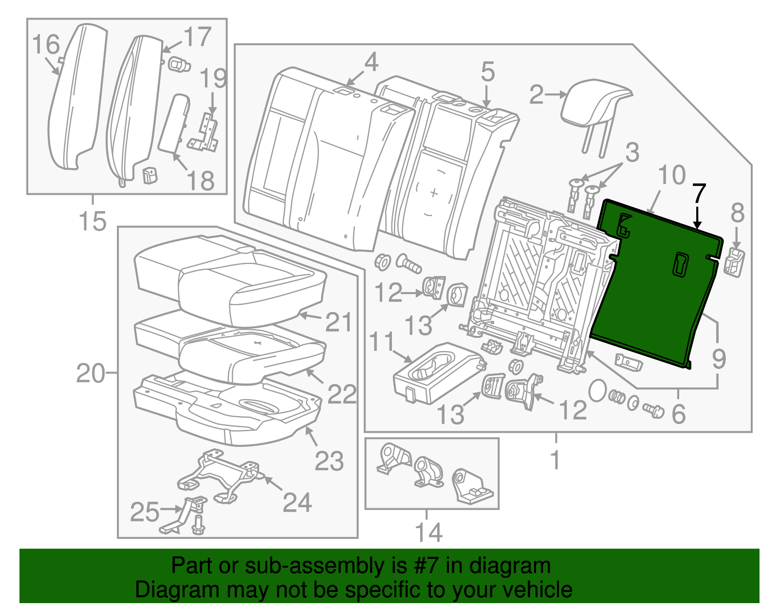 Cocoa Rear Driver Side Seat Back Carpet - GM (95245537)