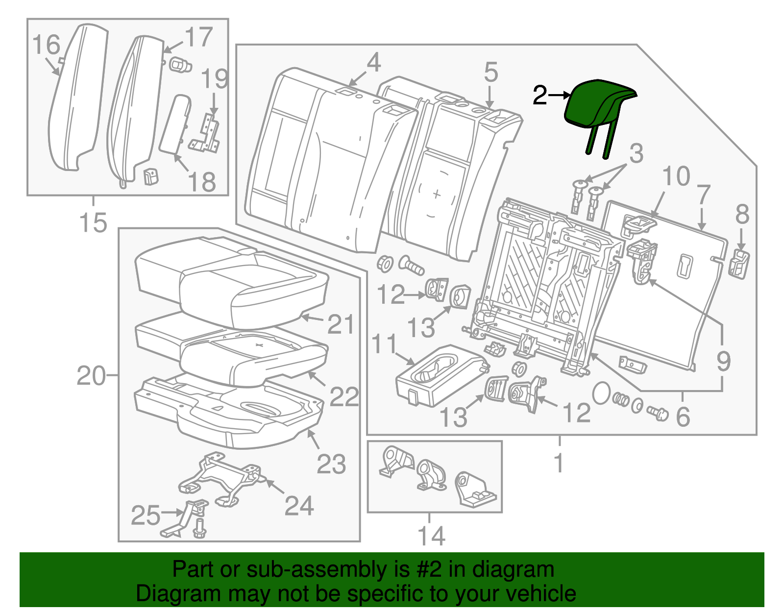 Cocoa Rear Seat Head Restraint - GM (95083171)
