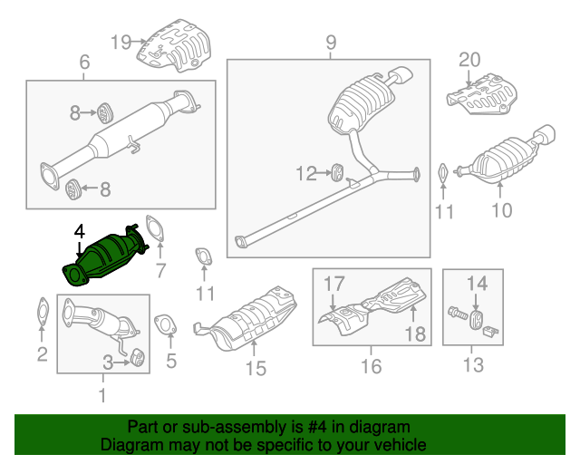 20112015 Kia Optima Catalytic Converter 289502G420 OEM Parts Online