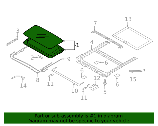 2020-2024 Subaru Legacy Sunroof Glass 65430AN00A | Subaru Parts Deals