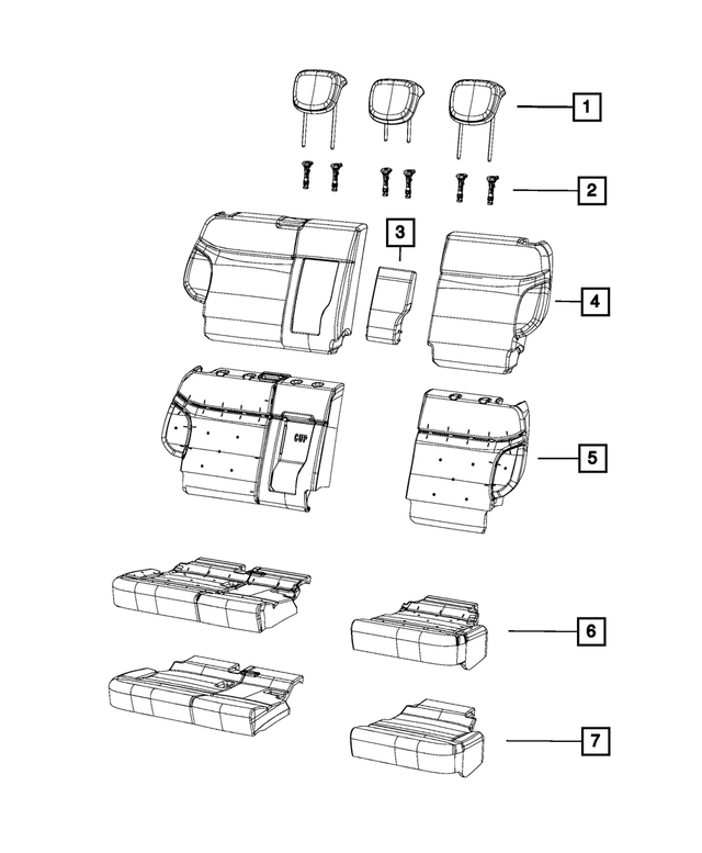 20152019 Fiat 500L Rear Seat Center Armrest 68233272AA Mopar Estores