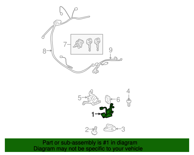 20072011 Toyota Yaris Trunk Lock Actuator Motor 6915052070 OEM