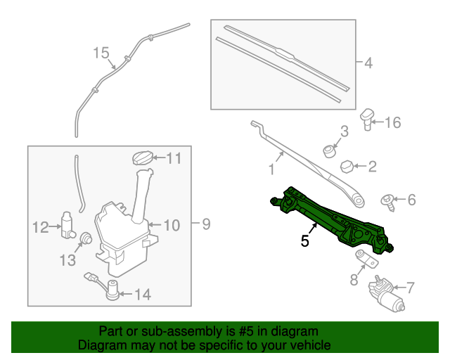 20142019 Hyundai Sonata Windshield Wiper Linkage 98120C2000 OEM