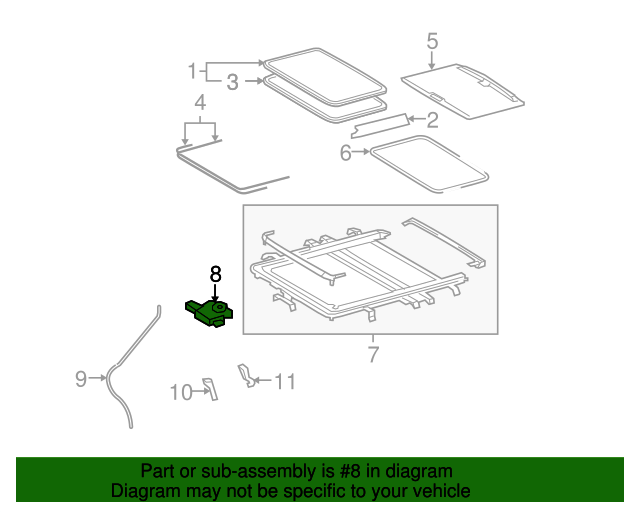 20082013 Toyota Highlander Sunroof Motor 6326048140 Toyota Parts Center