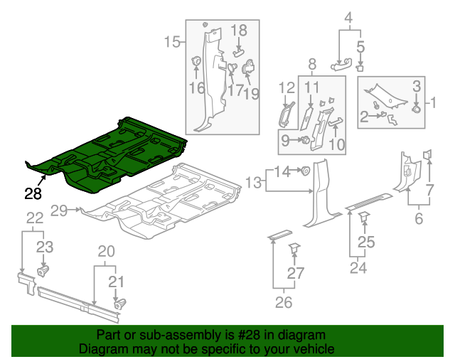 20092013 GM Dark Titanium Floor Panel Carpet 25896616